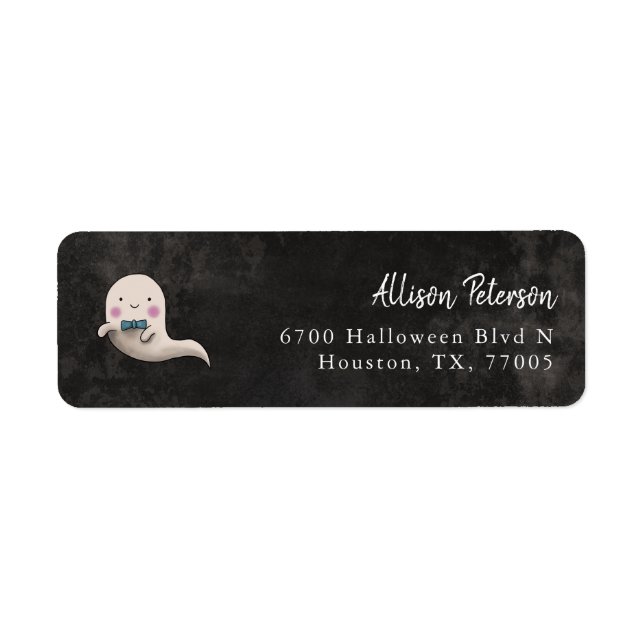 Cute Little Boo Bow Tie Ghost Return Address (Vorne)
