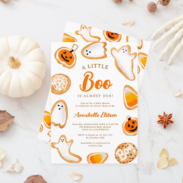 Cute little boo cookies Halloween baby shower Einladung (Cute little boo cookies Halloween baby shower Invitation)