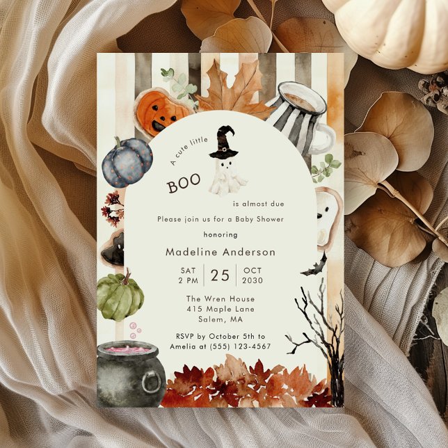 Cute Little Boo Halloween Ghost Baby Shower Einladung (Von Creator hochgeladen)