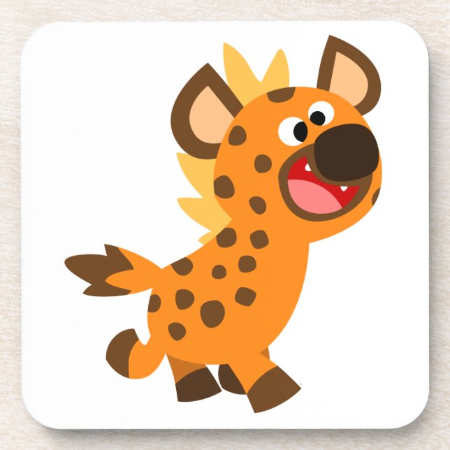 Cute Little Cartoon Hyena Coasters Set Getränkeuntersetzer (Vorderseite)