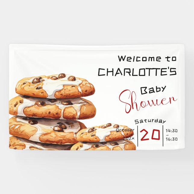 Cute Little Cookie Baby Shower Banner (Horizontal)