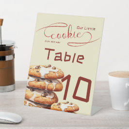 Cute Little Cookie Baby Shower Table Numbers Sockelschild