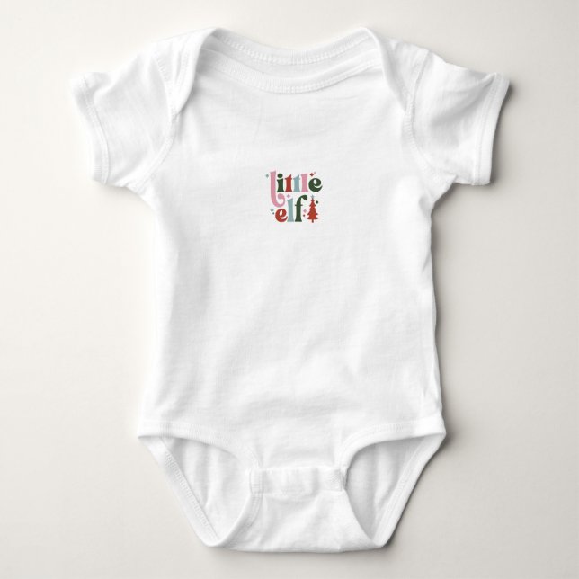 Cute Little Elf Christmas Quote Baby Strampler (Vorderseite)