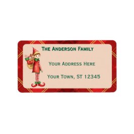 Cute Little Elves - Personalized Christmas  Adressaufkleber