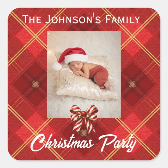 Cute Little Elves - Personalized Christmas  Quadratischer Aufkleber (Vorderseite)