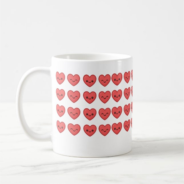 Cute little hearts mug kaffeetasse (Links)