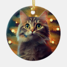 Cute Little Kitten Playing With Christmas Bulb