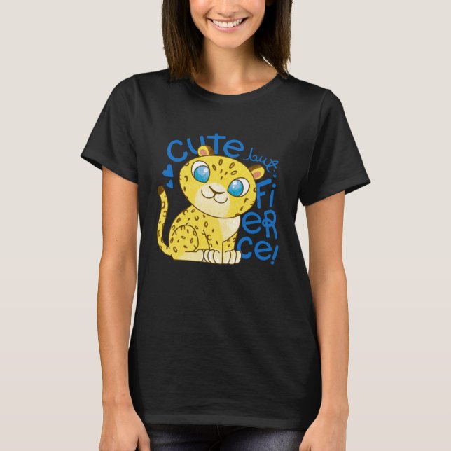 Cute Little Leopard Kids   Cute But Fierce Cat T-Shirt (Vorderseite)