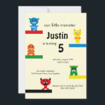 Cute Little Monster Kids Birthday Party Invite Einladung<br><div class="desc">Cute Little Monster Kids Birthday Party Invite Start your party off right with our adorable little Monster kids Birthday Party invitation featuring the cutest little colorful monsters on a creme background. Perfect for a 1st birthday or any birthday... just change the birthday. Fully customizable by you with your information. ©Revidevi...</div>