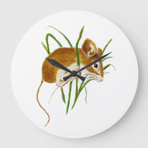 Cute Little Mouse Hanging In, Nature Design Große Wanduhr
