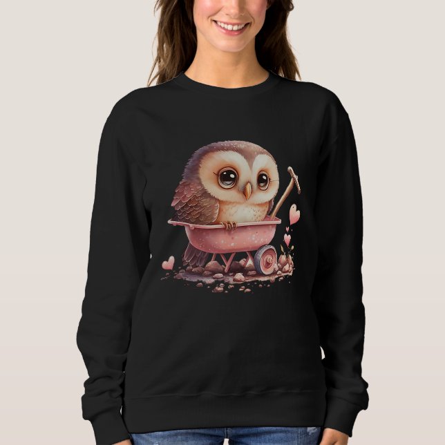 Cute Little Owl Valetines Animal Love  13 Sweatshirt (Vorderseite)