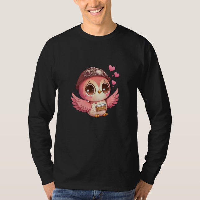 Cute Little Owl Valetines Animal Love  17 T-Shirt (Vorderseite)