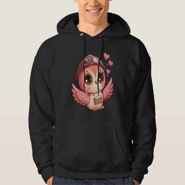 Cute Little Owl Valetines Animal Love  8 Hoodie (Vorderseite)