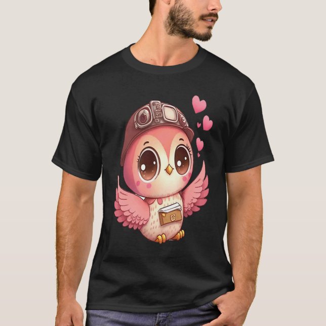 Cute Little Owl Valetines Animal Love  8 T-Shirt (Vorderseite)