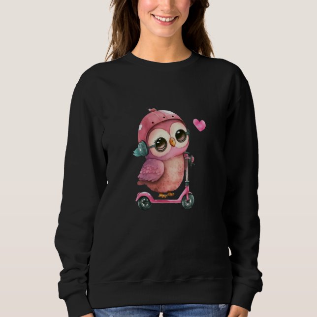 Cute Little Owl Valetines Animal Love Sweatshirt (Vorderseite)