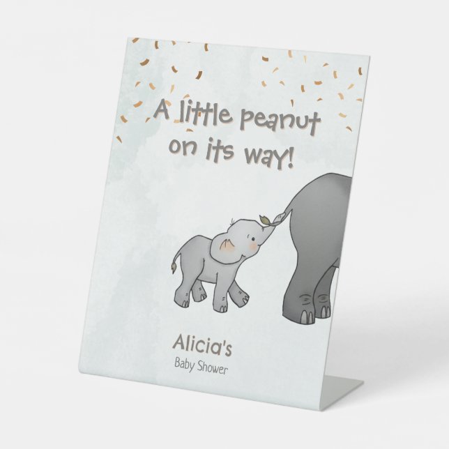 Cute Little Peanut On its Way Baby Shower Sockelschild (Vorderseite)