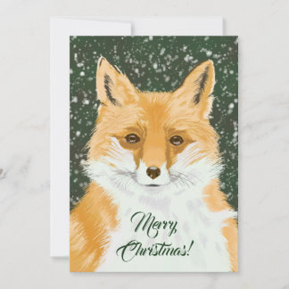 Cute Little Red Fox - in snow Christmas generic.  Feiertagskarte