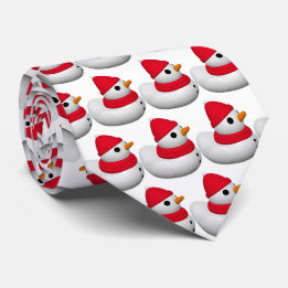 Cute Little Snowduck | Snowman Duck Pattern | Red Krawatte