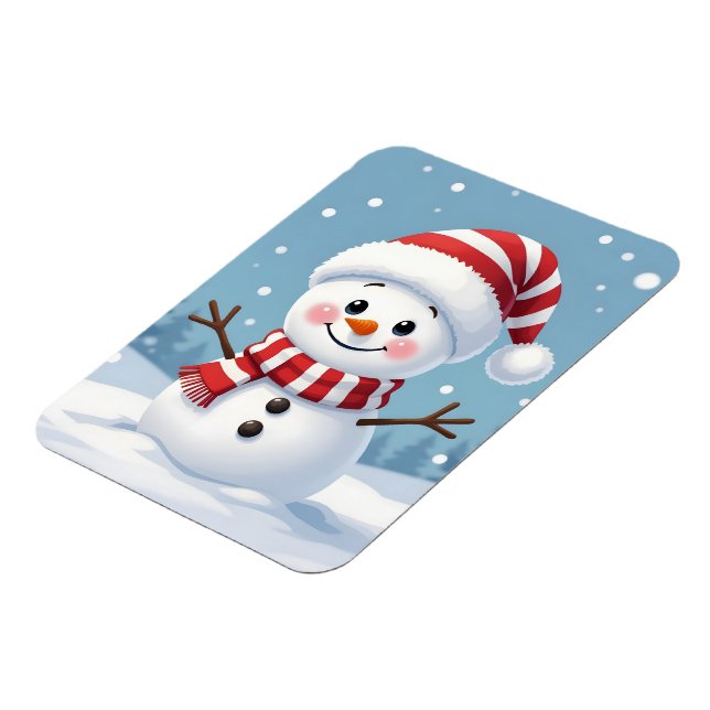 Cute little snowman with scarf & hat magnet (Linke Seite)