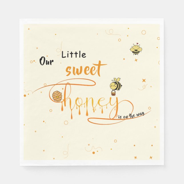 Cute Little Sweet Dripping Honey Baby Shower Serviette (Vorderseite)