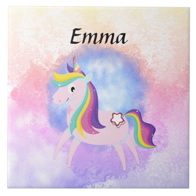 Cute little unicorn  fliese (Vorderseite)