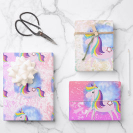 Cute little unicorn geschenkpapier set