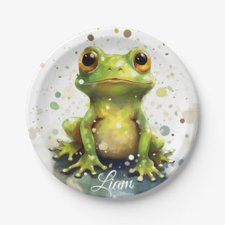 Cute little watercolor frog pappteller