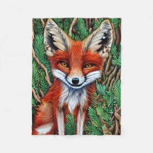 Cute Little wilderness Fox Fleecedecke