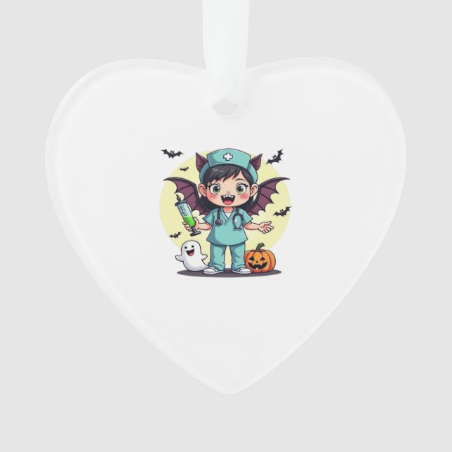 Cute little witch nurse Halloween Premium T-Shirt Ornament (Vorderseite)