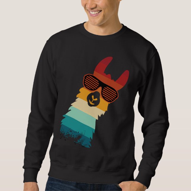 cute llama for llama and alpaca  retro sweatshirt (Vorderseite)
