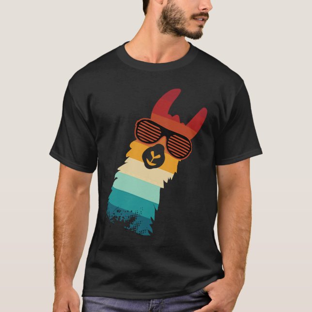 cute llama for llama and alpaca  retro T-Shirt (Vorderseite)