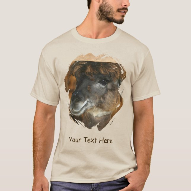 Cute Llama Personalized Animal  T-Shirt (Vorderseite)