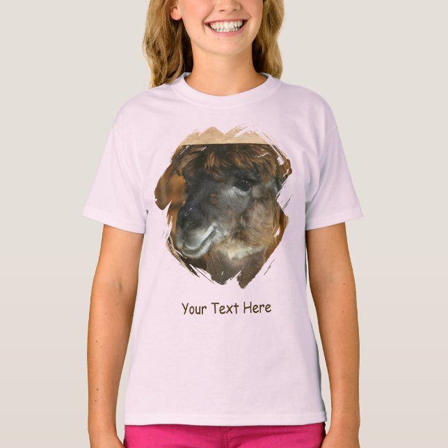 Cute Llama Personalized Animal  T-Shirt (Vorderseite)