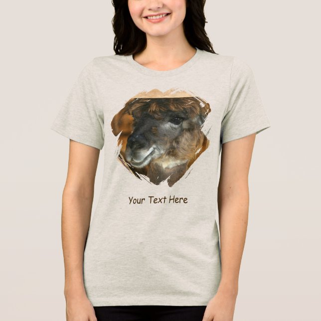 Cute Llama Personalized Animal  Tri-Blend Shirt (Vorderseite)