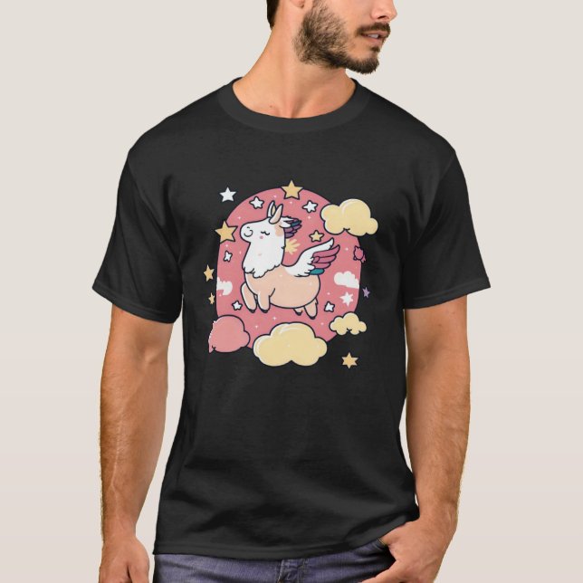 Cute Llamacorn Design Alpaca Llama T-Shirt (Vorderseite)