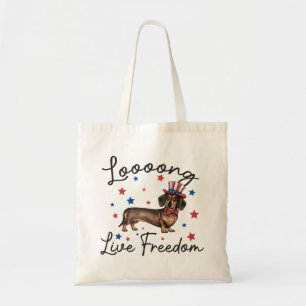 Cute Long Live Freedom Doxie Tote Bag Tragetasche