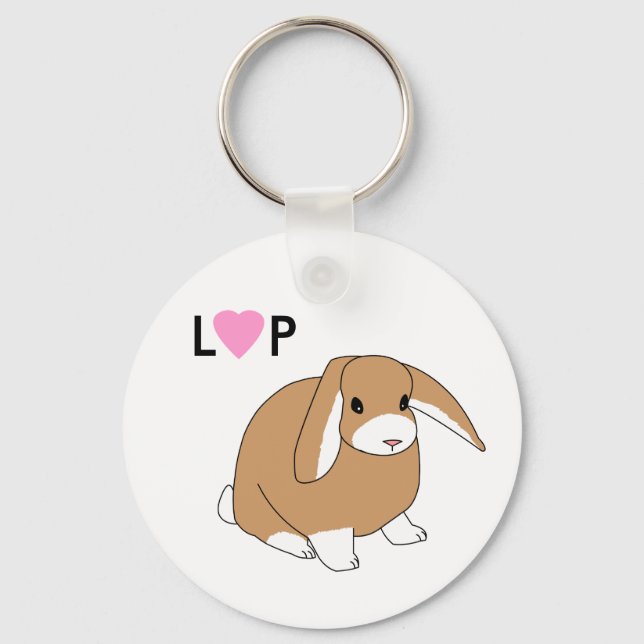 Cute Lop Rabbit Keychain Schlüsselanhänger (Vorderseite)