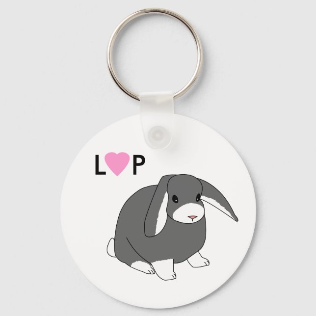 Cute Lop Rabbit Keychain Schlüsselanhänger (Vorderseite)