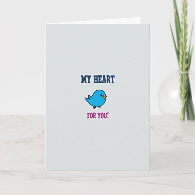 Cute Love Bird Heart Card Karte (Vorderseite)