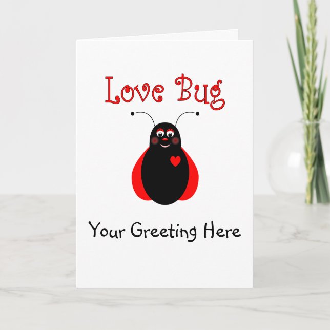 Cute Love Bug Ladybug Greeting Card Karte (Vorderseite)