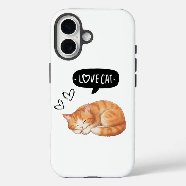 Cute Love Cat Sleeping Kitten Phone Case (Rückseite)