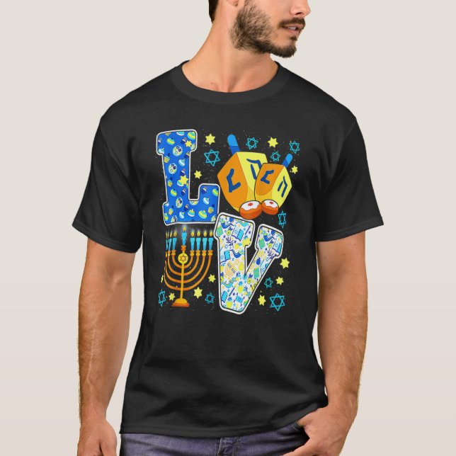 Cute LOVE Chanukah Hanukkah Decorations Dreidel Me T-Shirt (Vorderseite)