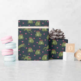 Cute Love Frogs Wrapping Paper Roll Geschenkpapier