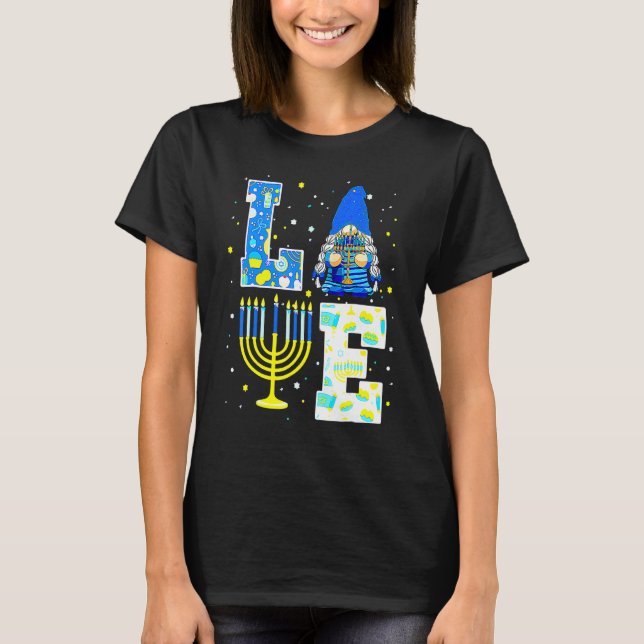 Cute LOVE Hanukkah Decorations Dreidel Menorah Cha T-Shirt (Vorderseite)