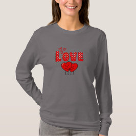 Cute Love Hearts Valentine Design T-Shirt