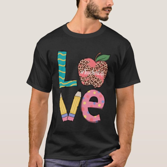 Cute Love Teaching Back to School I love Teachers  T-Shirt (Vorderseite)