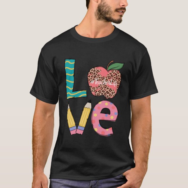 Cute Love Teaching Back to School I love Teachers  T-Shirt (Vorderseite)