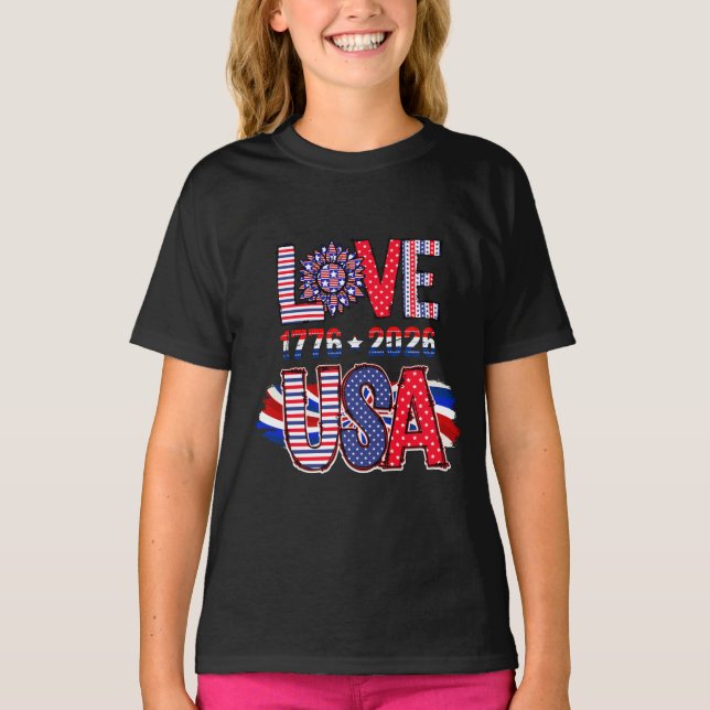Cute Love USA 1776 to 2026 America 250 T-Shirt (Vorderseite)