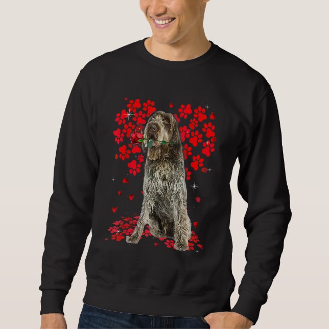 Cute Love Wirehaired Pointing Griffon Dog Valentin Sweatshirt (Vorderseite)