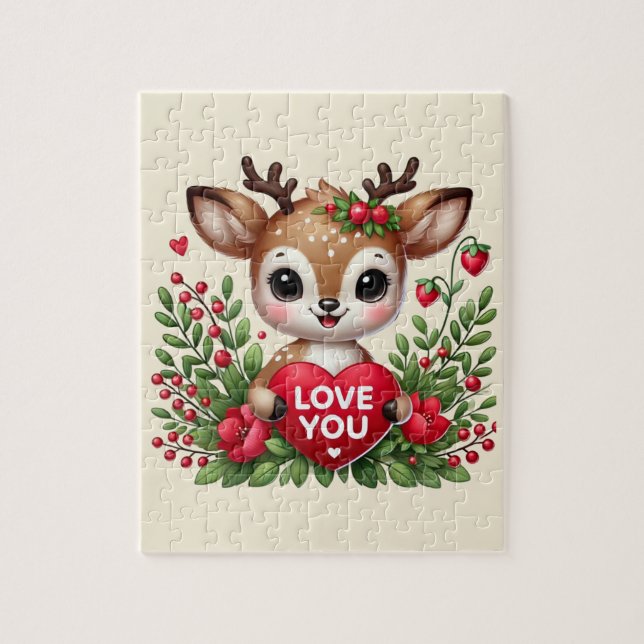 Cute love you deer jigsaw puzzle (Vertikal)